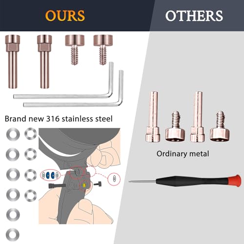 SOULWIT Metal Swivel Pins Replacement Parts Kit para Bose QuietComfort 35/QC35/QC35 II/QC45/QuietComfort SE (QC SE)/Quiet Comfort Wireless Headphones, tornillos de bisagra, accesorios y junta - Rosa dorado miniatura 4