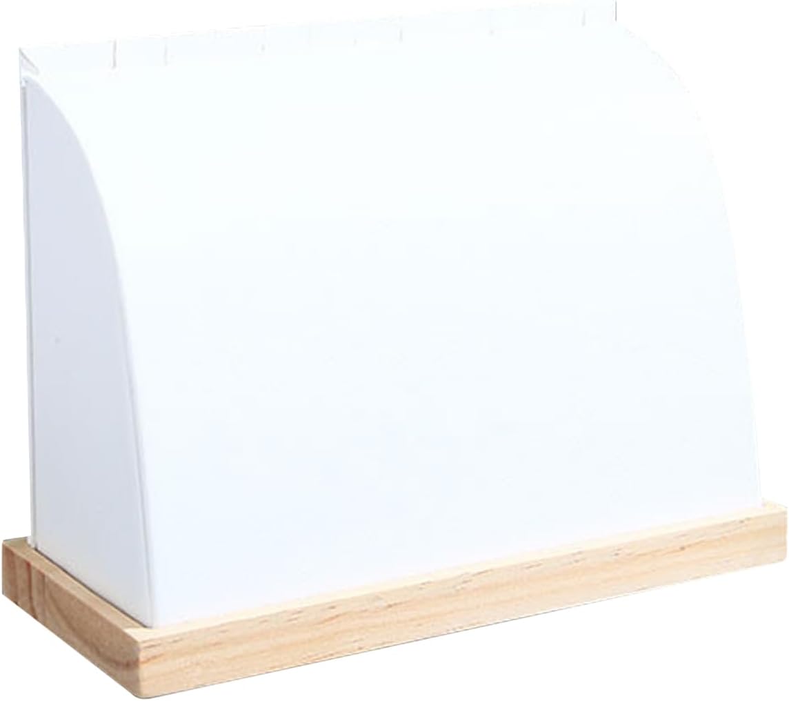 1 Pack Semi-Circle Bamboo Panel Jewelry Necklace Tabletop Display Boards Stand (White)