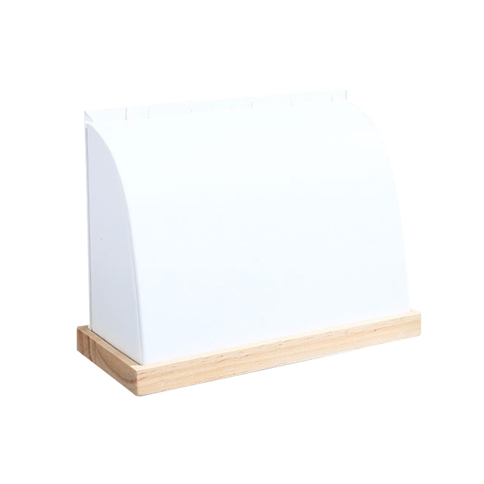 Golden Strawberry 1 Pack Semi-Circle Bamboo Panel Jewelry Necklace Tabletop Display Boards Stand (White)