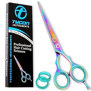 Tycon Hair Cutting Scissors Professional 6.5″ – Japanese Stainless Steel, 2.7″ Razor Edge Blade Barber Scissors – Ergonomic design – Precision Hair Scissors for Smooth Cutting – Salon & Personal Use