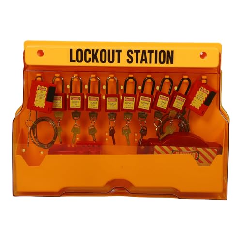Lockout Tagout Station, Wall Mounted Lock Out Tagout Padlock Station with 8 Safety Padlocks, 20 Tags, 3 Hasps & 6 Circuit Breaker Lockout, Lock Out Tag Out Kit Board