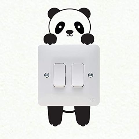 Panda Wall Sticker Plate Light Switch Wall Sticker Vinyl Decal Mural Home Decoration Power Socket Sticker Cover