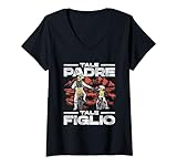 tale padre tale figlio motorista motocross mx maglietta con collo a v