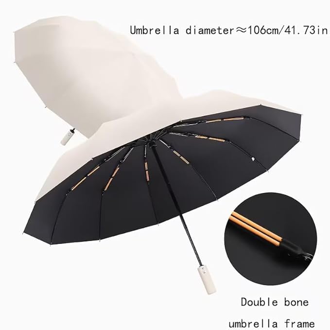 Image of ๐๐ฎ๐ป๐๐ฒ๐ฟ๐ฎ Compact Automatic Folding Umbrella - Windproof, UV Protection, ๐ญ๐ฎ ๐ฅ๐ถ๐ฏ๐ Lightweight Portable Travel Portable Umbrella for Men & Women Use in Sun & ๐ฅ๐ฎ๐ถ๐ป (Light-Green)