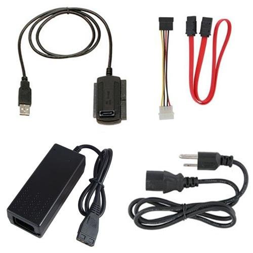 Importer520 New USB 2.0 to SATA/IDE Cable Adapter for 2.5 2.5" IDE Hard Disk / 3.5 3.5" IDE Hard Disk/SATA Hard Disk/CD/CD-RW ROM/DVD/DVD-RW ROM Hard Drive + AC Power Adapter
