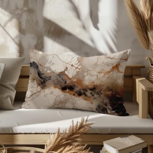CEVAN Rectangulaire Housse Coussin Graphique Taie d'oreiller Tropical Soie Motif Marbré, Housse de Coussin Oriental Taie d'oreiller Deco Personnalisation...