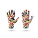 QINGKAI Mitaine,Gants D'Écran Tactile pour Femmes Gant Tricoté Chaud d'hiver Dessin Animé Coloré Feuille D'Érable Feuille De Palmier Imprimé Tropical Coupe-Vent Mitaines À Doigts Complets pour Hommes