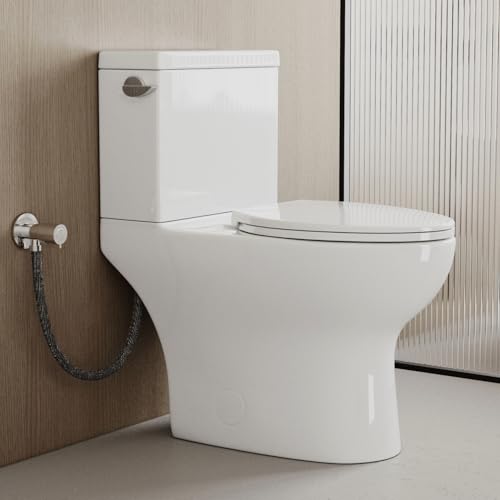 17.5 Inch Two Piece Toilet with ADA Comfort Chair Height Seat, Los Flexi Skirted & Modern Elongated...