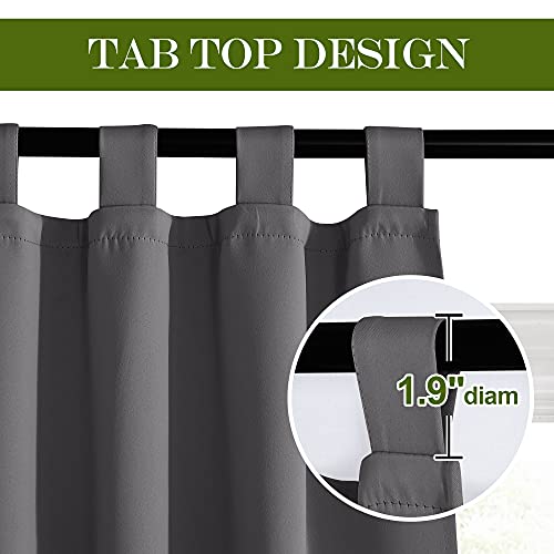 Nicetown Blackout Curtains Panels For Bedroom - Home Decoration Noise Reducing Thermal Insulated Solid Tab Top Blackout Window Drapes 84 Inches Long For Patio (2 Panels, 52 Inches Wide, Gray) #TOP1