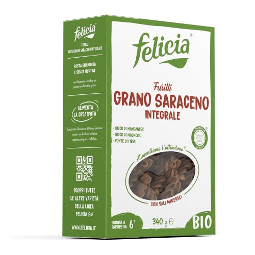 3x FELICIA FUSILLI PASTA CON FARINA DI GRANO SARACENO BIO SENZA GLUTINE VEGANA
