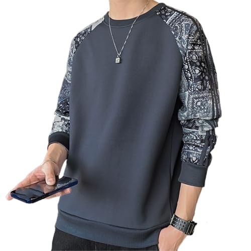 Sweat-shirt pour hommes grande taille veste décontractée manches longues col rond