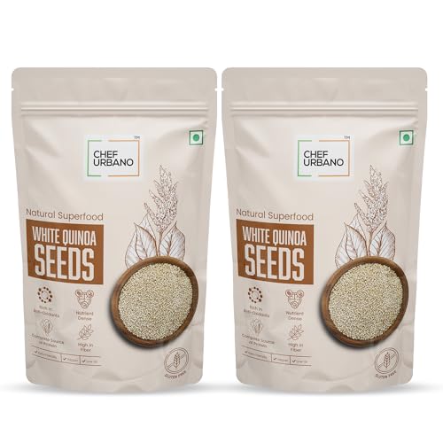 Image of Chef Urbano White Quinoa 1 kg (Pack of 2) | Saponin Free | Higher Mineral Content Than Rice | Rich in Protein & Fiber | Diabetic Friendly | Aids Weight Loss | Gluten Free | Vegetarian | Non GMO | Diet Food