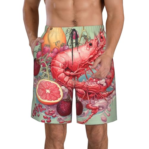 Men's Swim Trunks Pomegranates and Fruits Quick Dry Board Shorts Mens Bathing Suit Beach Swimwear with Pockets