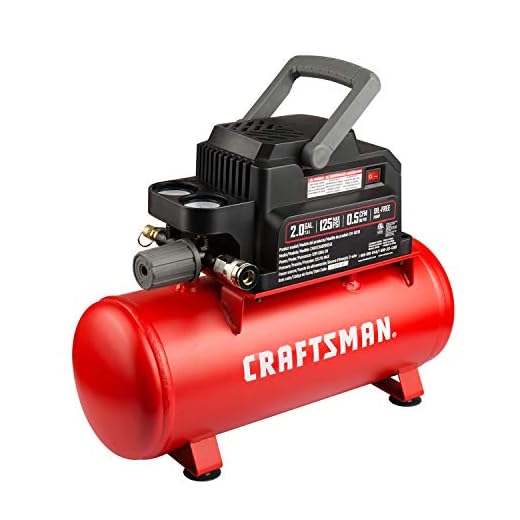 Craftsman Air Compressor, 2 Gallon Portable Air Compressor, Hot Dog Tank, 1/3 HP Oil-Free Max 125 PSI Pressure, 0.7 CFM@40 PSI, 0.5 CFM@90 PSI, Model: CMXECXA0200243