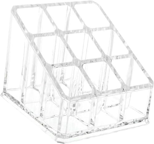 Soporte de 9 rejillas para pintalabios/organizador de pintalabios acrílico transparente/para pincel, esmalte de uñas, esmalte de uñas, perfume