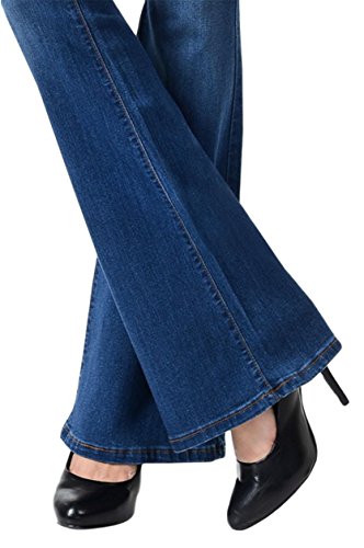 Angry Rabbit Women's Premium Designer's Basic Flare Jeans Made In USA (26, Medium Blue)4