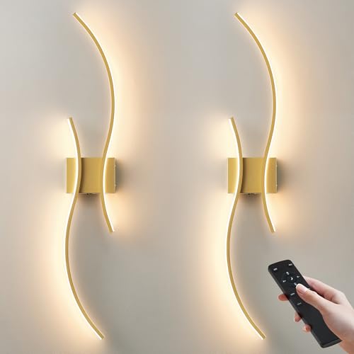 Battery Operated Wall Sconces Set of Two with Remote Control, Ste...