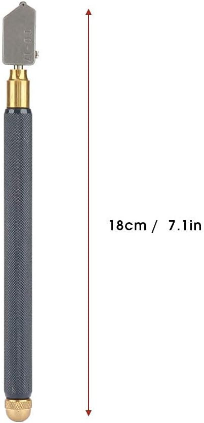 TopHomer 7.1in Glass Cutter Tool 5-12mm with Glass Cutting Oil, Pencil Style Glass Cutting Grinder with Aotomatic Oil Feed for Mosaic Mirrors Tiles