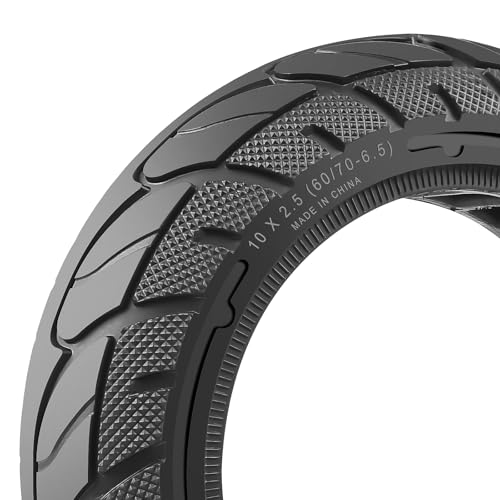 VOLOHAS 10x2,5-6,5 Vollreifen für Ninebot F2 Pro D/E3 Pro D, 60/70-6,5 Solide Reifen für Ninebot Max G30/G30 D2, für Xiaomi 5/5 Pro/5 Max Elektroroller 10 Zoll Hochelastischer Ersatzreifen