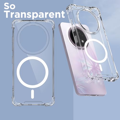 Image of Outlouders Back Cover for Oppo F31 Pro Plus 5G Mag-Safe Transparent PC + TPU Bumper Case with Magnetic Support Shockproof Protection (Transparent Mag-Safe)
