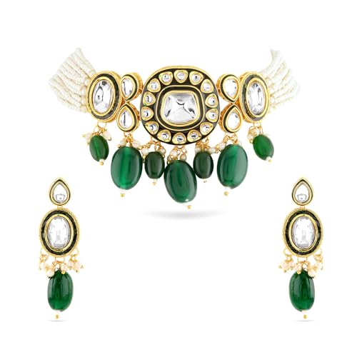 Image of Rubans Choker Necklace Set Traditional Stylish Jewellery Gift for Women & Girls