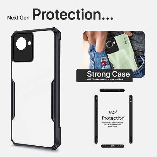 Image of Pikkme Realme Narzo 50i Prime / C30 Back Cover | Crystal Clear Transparent Back | Ultra Hybrid | Full Camera Protection | Raised Edge | Bumper Back Case for Realme Narzo 50i Prime / C30 (Black)