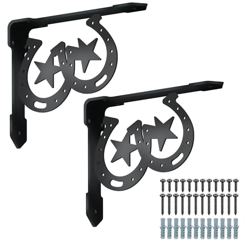 SUPERDANT 2PCS Horseshoe Shelves Brackets Heavy Duty Decorative Shelf Bracket