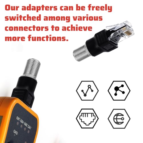 2 adaptadores coaxial F hembra a RJ45 macho negros miniatura 5