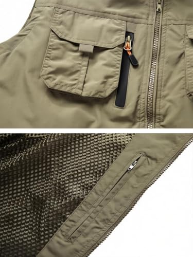 Image of Hbufnha Men's Lightweight Vest Outdoor Windbreaker Vest Jacket For Golf Safari Travel Fishing Hiking Vest