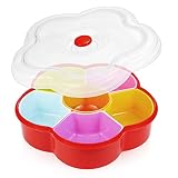 Hslife Separable Colored Flower Shaped Fruit Bowl Snacks Bowl, Candy and Nut Serving Container Appet