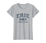 Erie Pennsylvania PA Vintage Sports Design Navy Print T-Shirt