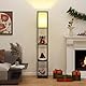 Fullwatt Stehlampe mit Holzregal Innenbeleuchtung Holz Stehleuchte mit Regalen für Schlafzimmer und Wohnzimmer (schwarz)
