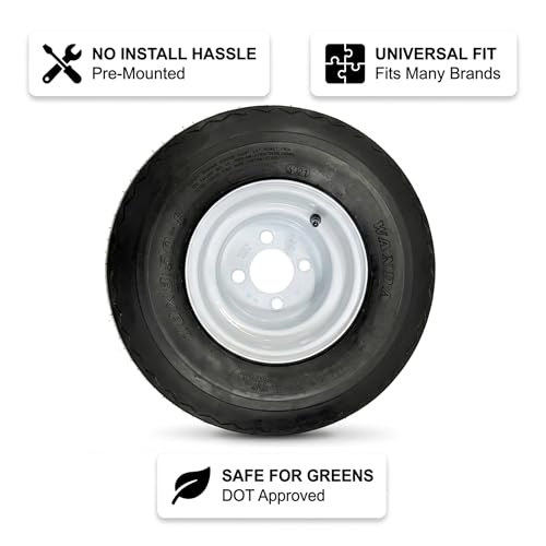 Image of eCustomrim 4-Pack Golf Cart Tire Rim Assembly 8 Inch 18X8.50-8 4 Lug White