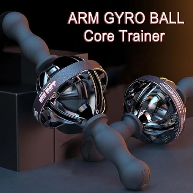 Arm Gyro Ball Core Trainer Arm Exercise Torque Ball with Handle Forearm Strengthener for Stronger Arm Bones and Muscle with LED Light