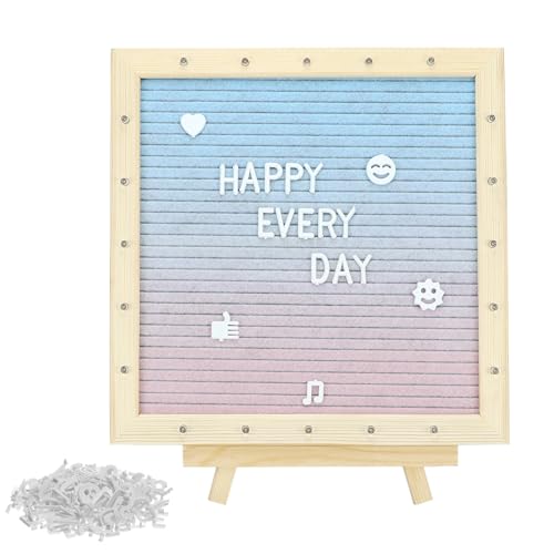 QWORK LED Gradient Felt Letter Board Sign Lights - 10x10