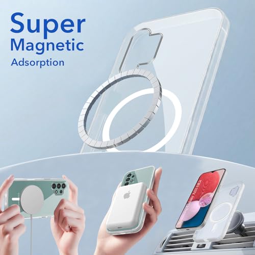 Image of Jkobi Lifetime Anti-Yellow MagSafe Compatible Clear Back Cover Case for Samsung Galaxy A13 4G (Sleek Hard Crystal | Shockproof and Camera Protection)