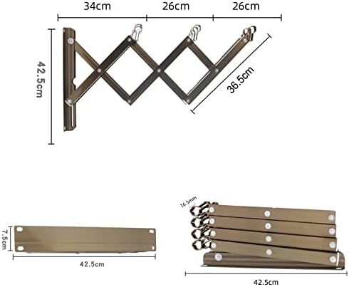 2M Wall-Mounted Retractable Clothes Drying Rack, Foldable 3-Pole Aluminum Alloy Laundry Rack, Space-Saving Airing Solution, Grey, Perfect for Home and Apartment Use