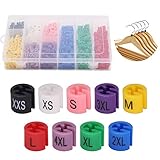 Mardatt 420Pcs Clothes Hanger Size Markers Color-Coding Garment Size Markers Tags Kit 9-Size from XXS to 4XL with Sturdy Storage Box