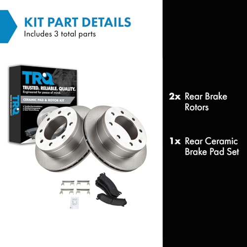 Image of TRQ Rear Ceramic Brake Pad and Rotor Set