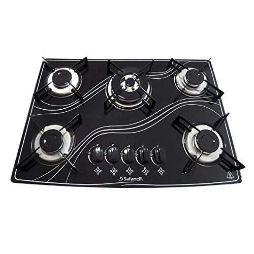 Fogão Cooktop Safanelli Tripla Chama 5 Bocas Preto Bivolt
