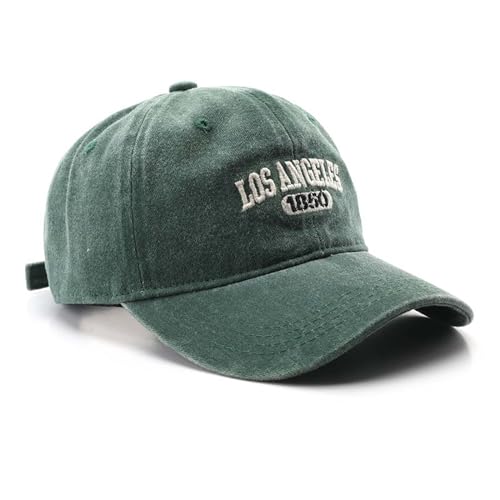Los Angeles Hat Vintage Cotton Baseball Cap Unisex Dad Hat Sun Hat for Men and Women (Green)