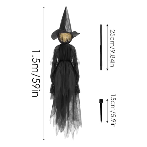 Sorcière Halloween extérieur et accessoires de jardin sonores - 6
