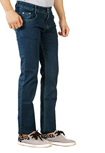 Image of Par Excellence Men's Relaxed Fit Jeans (Fabia PBLUE Peacock Blue 32W x 34L)