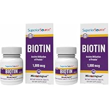 Superior Source Biotin 1000 mcg. Under The Tongue Quick Dissolve MicroLingual Tablets, 100 Count, Supports Healthy Hair, Skin, and Nail Growth, Helps Support Energy Metabolism, Non-GMO Pack of 2