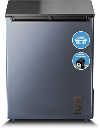 3.5 Cubic Feet Small Chest Freezer, Top Door, Mini Deep Freezer, Black