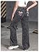 WDIRARA Girl's Bow Print Back Zipper Fly Elastic High Waist Denim Pants Basic Wide Leg Jeans Black and Pink 13Y