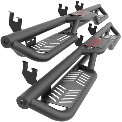 YZONA Running Boards Side Steps Compatible with 2017 2018 2019 2020 2021 2022 2023 2024 2025 Honda Ridgeline Crew Cab, Bolt-on Nerf Bar Step Bars, Heavy-Duty Steel Two Stairs Design