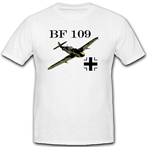 BF 109 Avion Luftwaffe T-Shirt Blanc Medium Code 3580