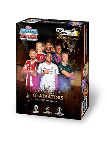 Image of Topps UEFA Champions League Match Attax 2025-26 Trading and Collectible Card Game (Mega Pack Gladiators - Spartans)
