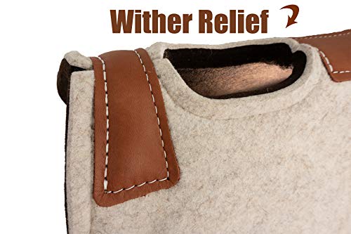 Southwestern Equine OrthoRide Premium Made in USA All Wool Build up, Saddle Pad Western, Classic Contour Saddle Pad, Ortho Pad Horse Saddle Pad, Saddle Blanket (31 x 30, Natural Leather) - Thumbnail 5